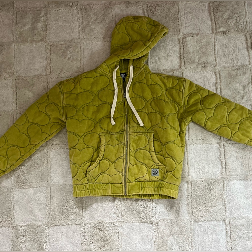 Green Quilted Zip-up Hooded Jacket, Urban Outfitters